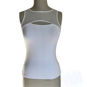 Bailey 44 white mesh jersey combo sleeveless top small